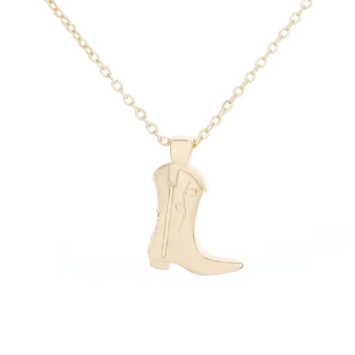 Gold Cowboy Boots Pendant Necklace for Women & Girls - Image 8